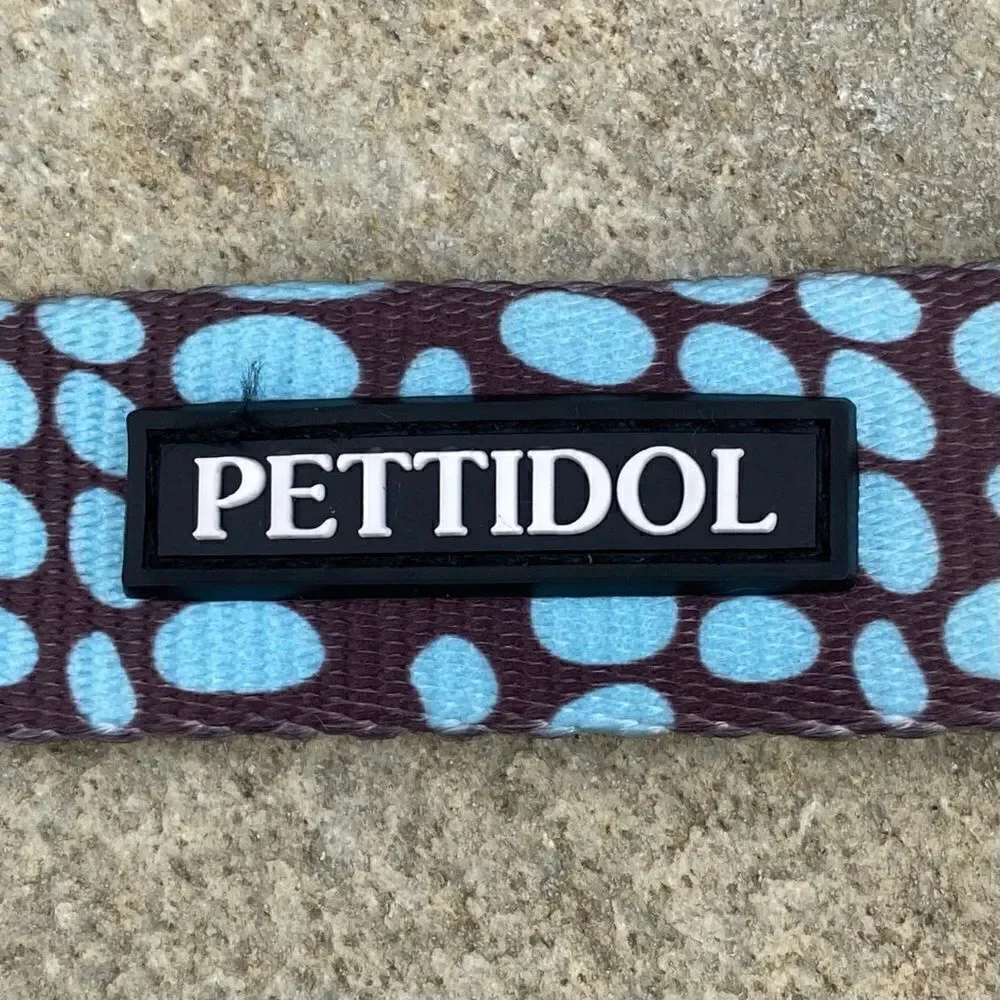 NWOT New Pettidol Dog Pet Collar w/Quick Release Buckle Blue/Brown Dot Pattern